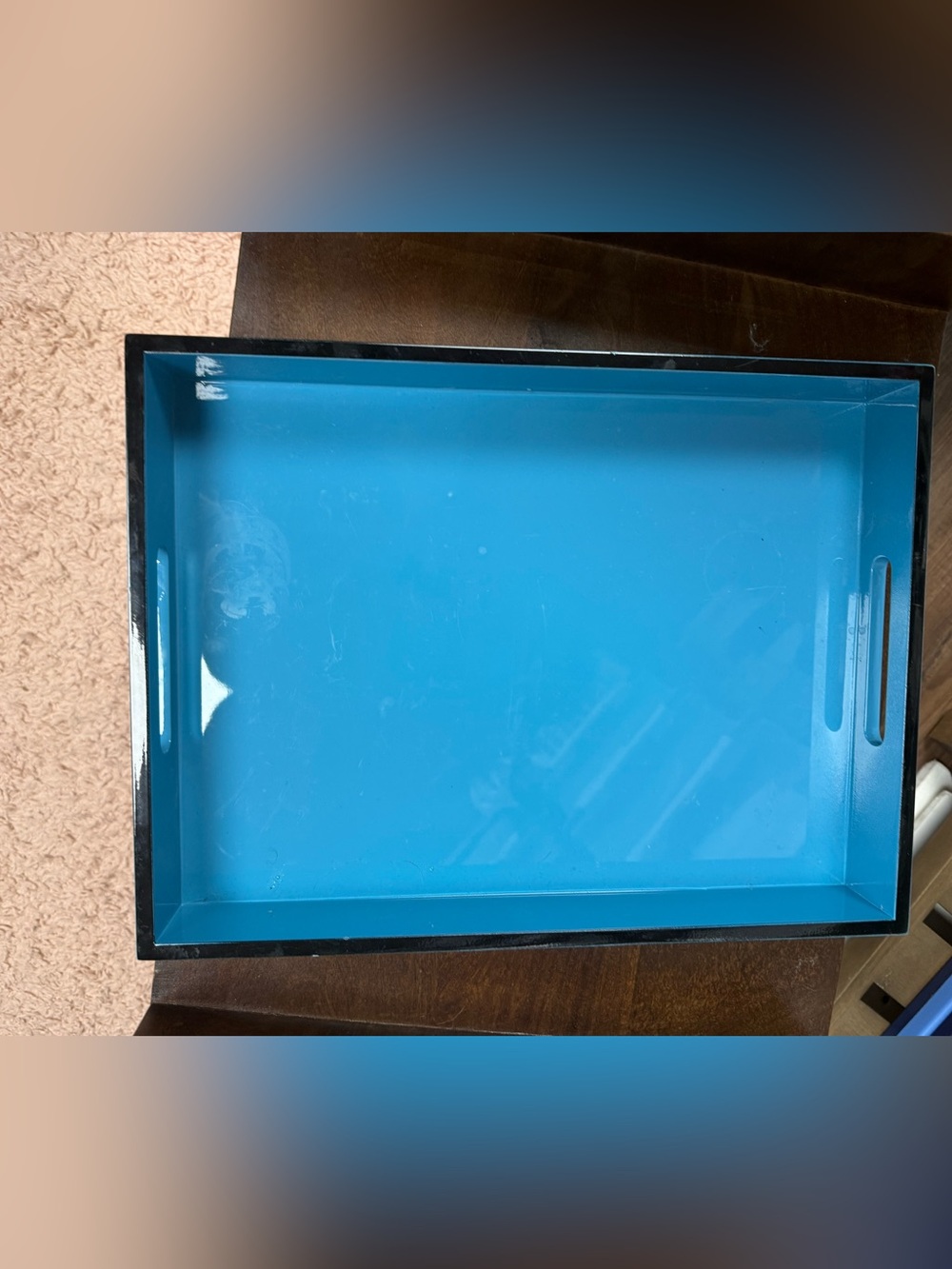 Bright Blue Rectangular Tray
